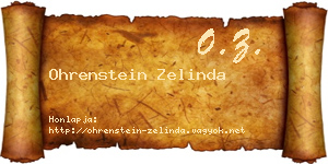 Ohrenstein Zelinda névjegykártya